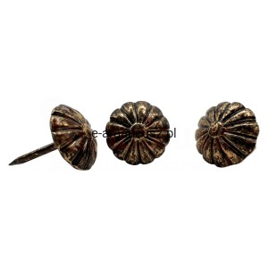Gwoździe ozdobne tapicerskie 11 mm WG-0111 stare złoto pinezki guziki